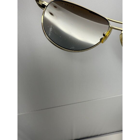 Ralph Lauren RA4004 101/T5 Horn Gold Frame Polarized Brown Aviator Sunglasses - Picture 9 of 10